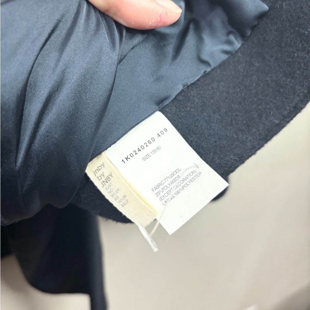 JNBY blue navy wool blend pea coat size 6/7 unisex jacket - Picture 3 of 4